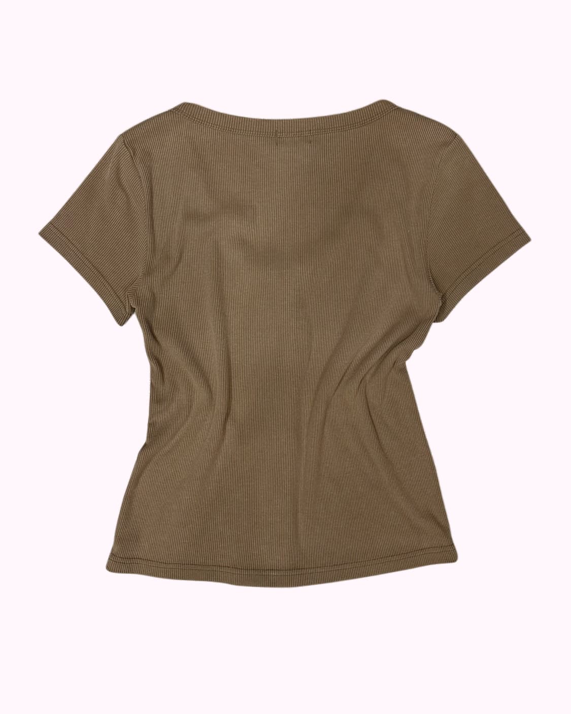 brown ribbed zip-up top 상품이미지4
