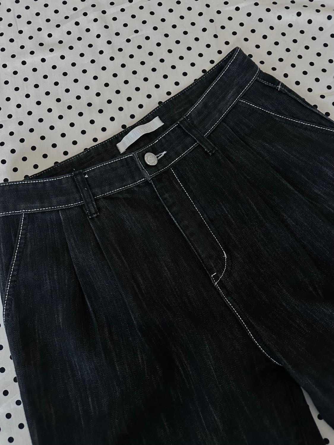 마조네 흑청 생지 데님팬츠 상품이미지3