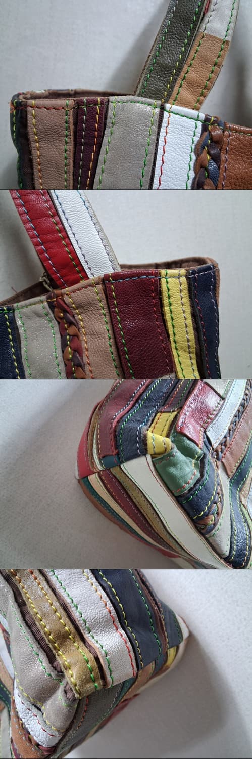 일본빈티지 색동칼라플 가죽패치워크 작은 숄더백 
일본빈티지 일본산
소재  상품이미지6