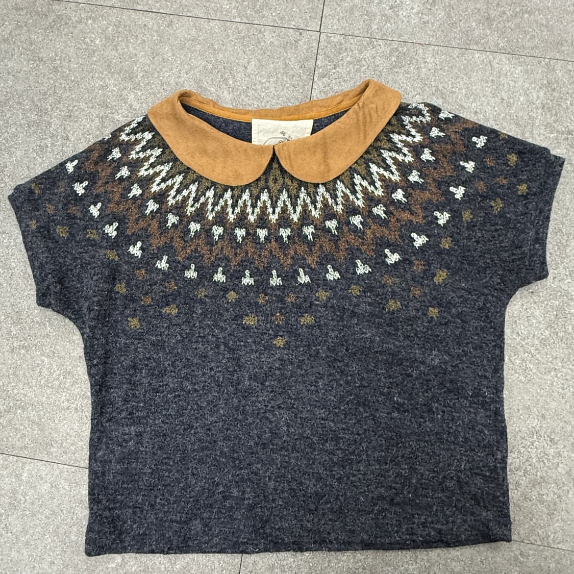 R&S 노르딕 패턴 카라 니트 탑 상품이미지4