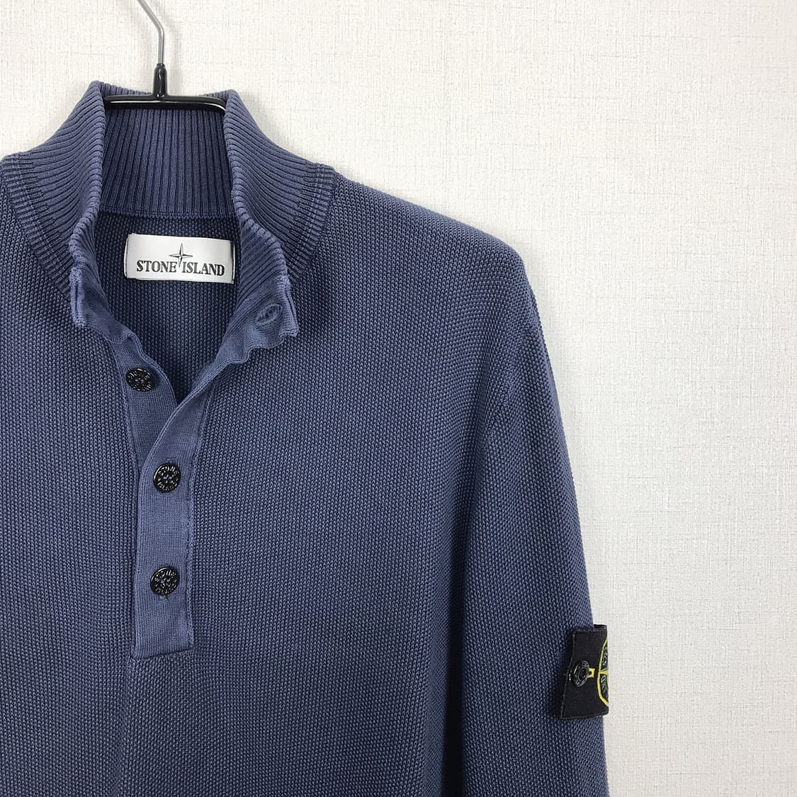 스톤아일랜드 반집업 코튼 면 니트 남성M 상품이미지3