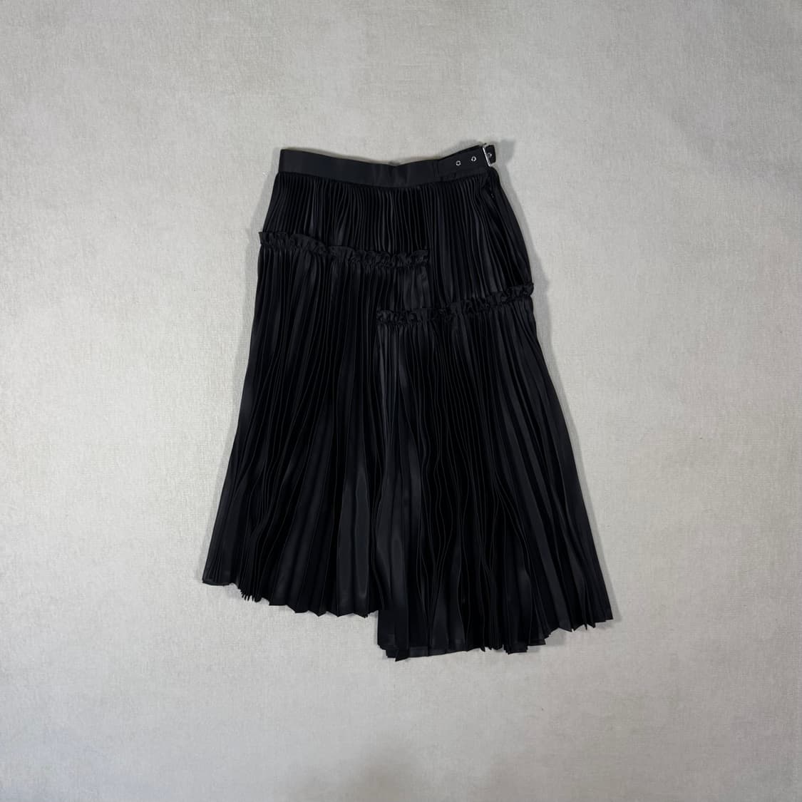 Pleated Black Belt Skirt 상품이미지1