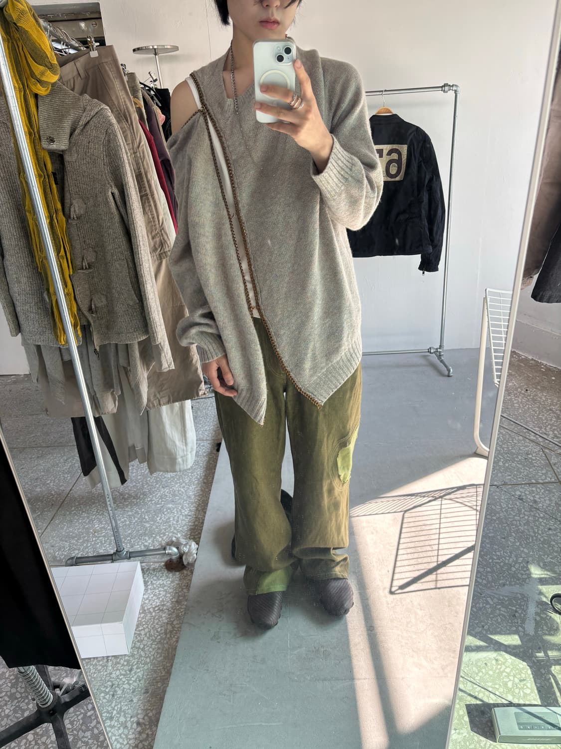 에드워드커밍 24ss 그린 서클 진  상품이미지1