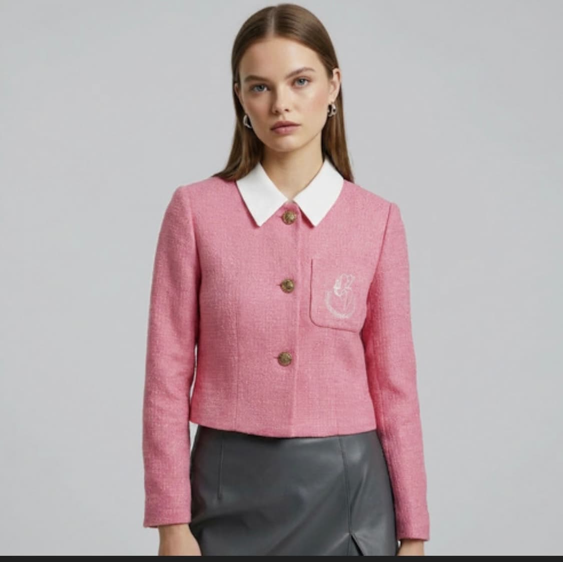 올리브데올리브 핑크 트위드 자켓 상품이미지2