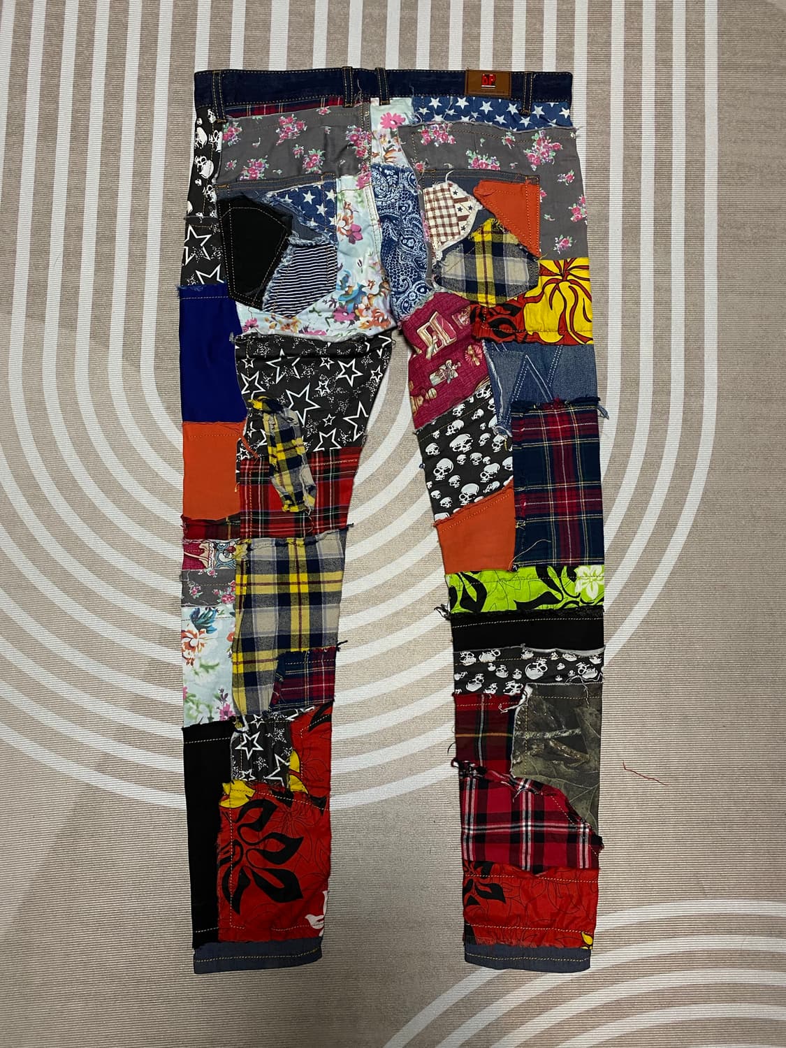 패치워크 코튼 데님 스키니 팬츠 상품이미지2