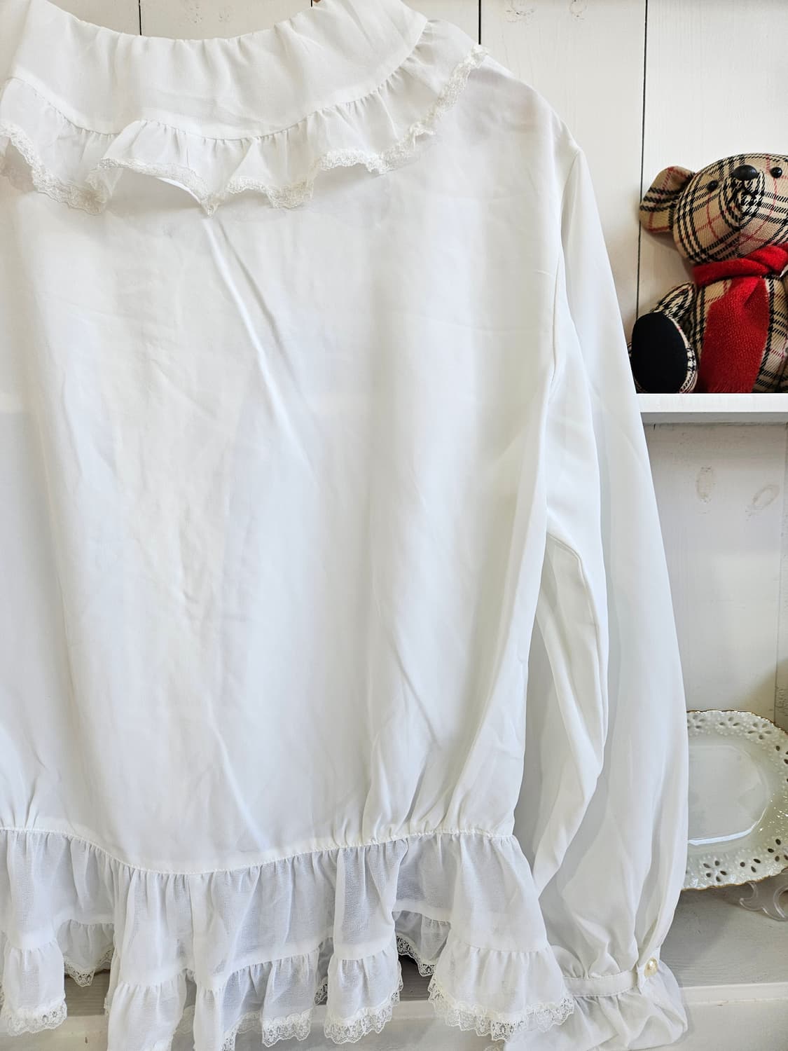 프릴 리본 블라우스 상품이미지6