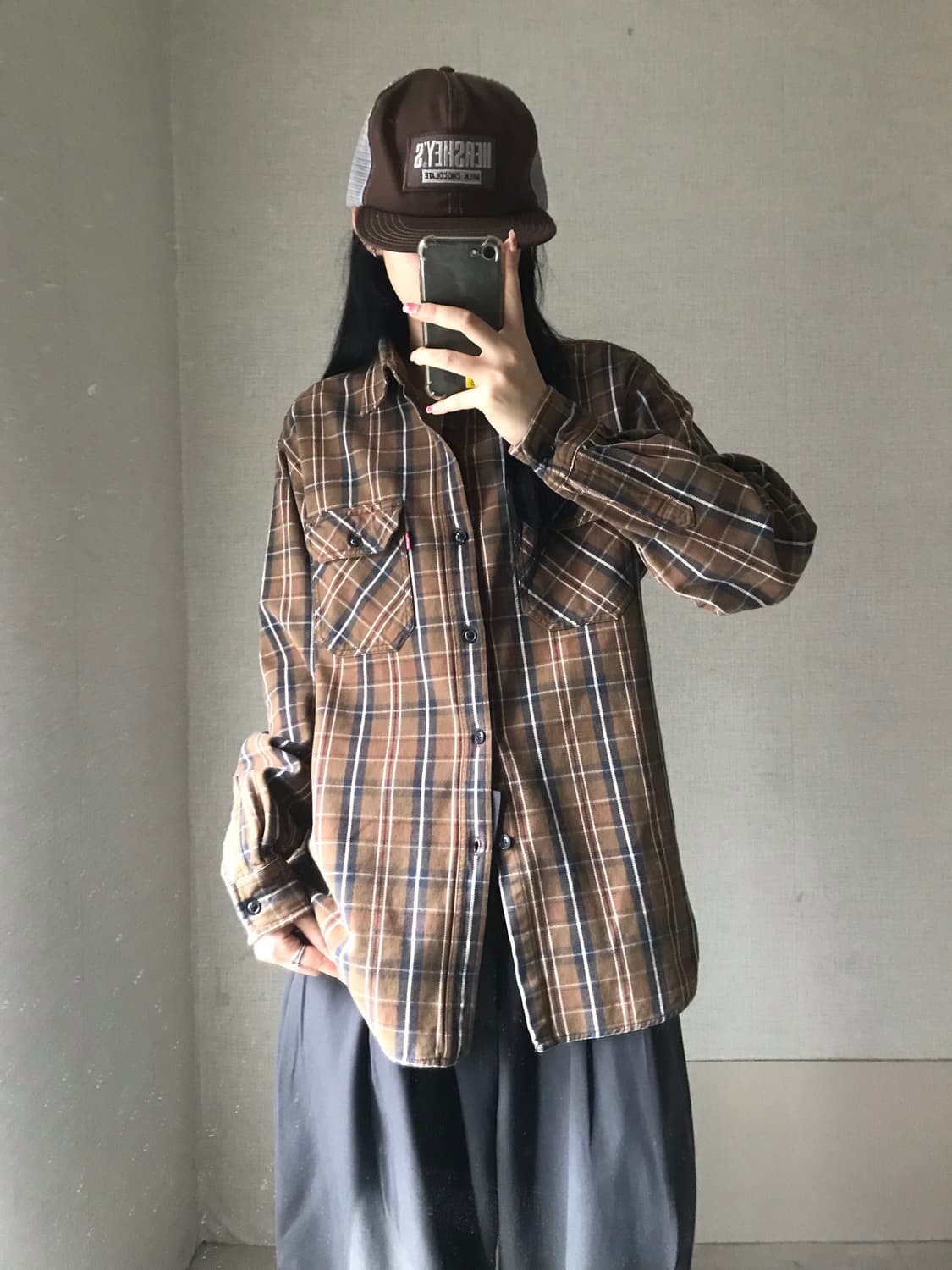 리바이스 브라운 체크셔츠 상품이미지1