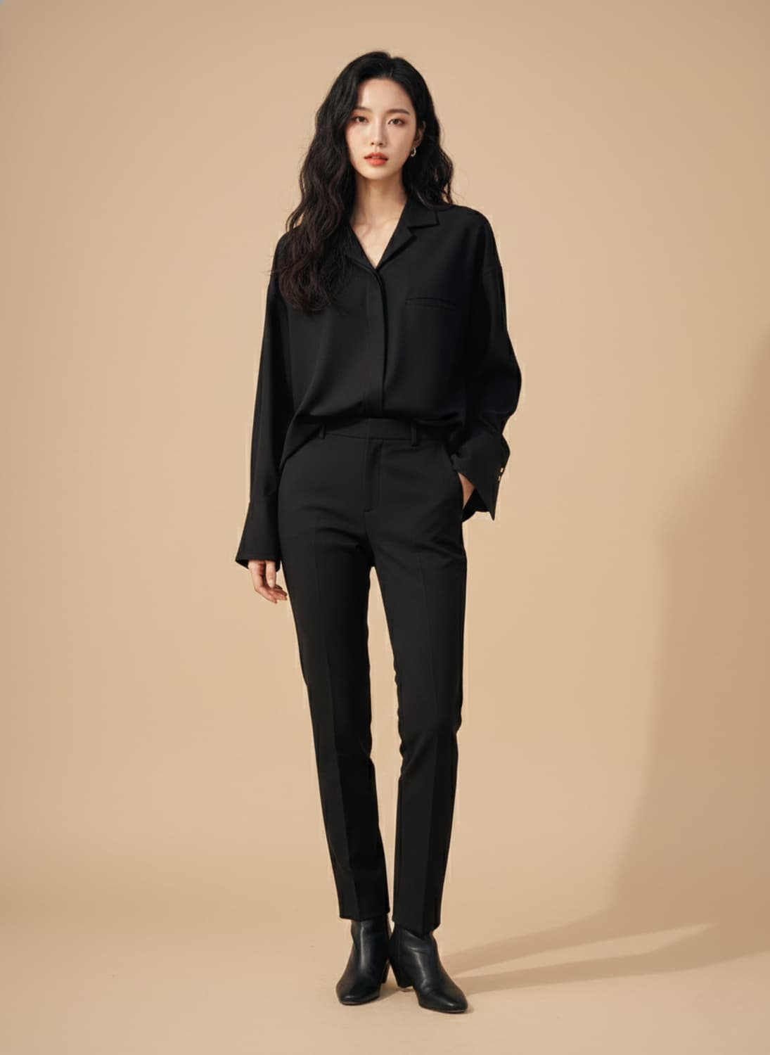 닐바이피(NILBY P) 미니멀 오픈 칼라 셔츠 자켓 상품이미지1