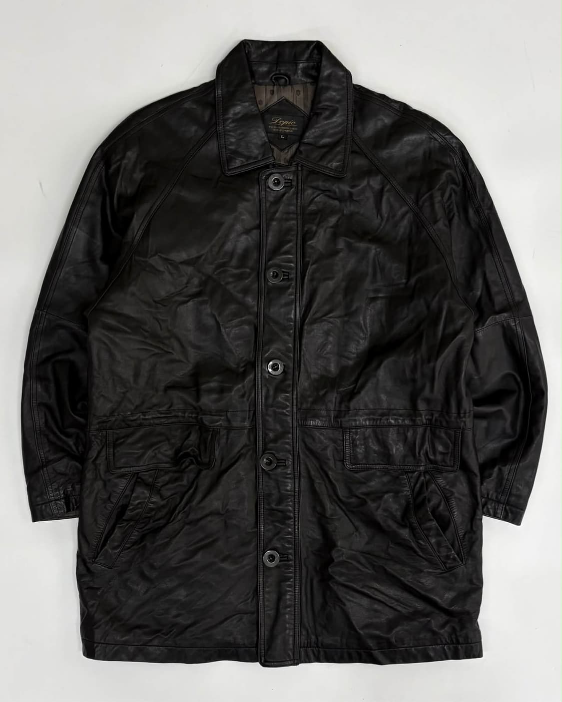[L] Dopio 빈티지 양가죽 하프 코트 자켓 상품이미지1