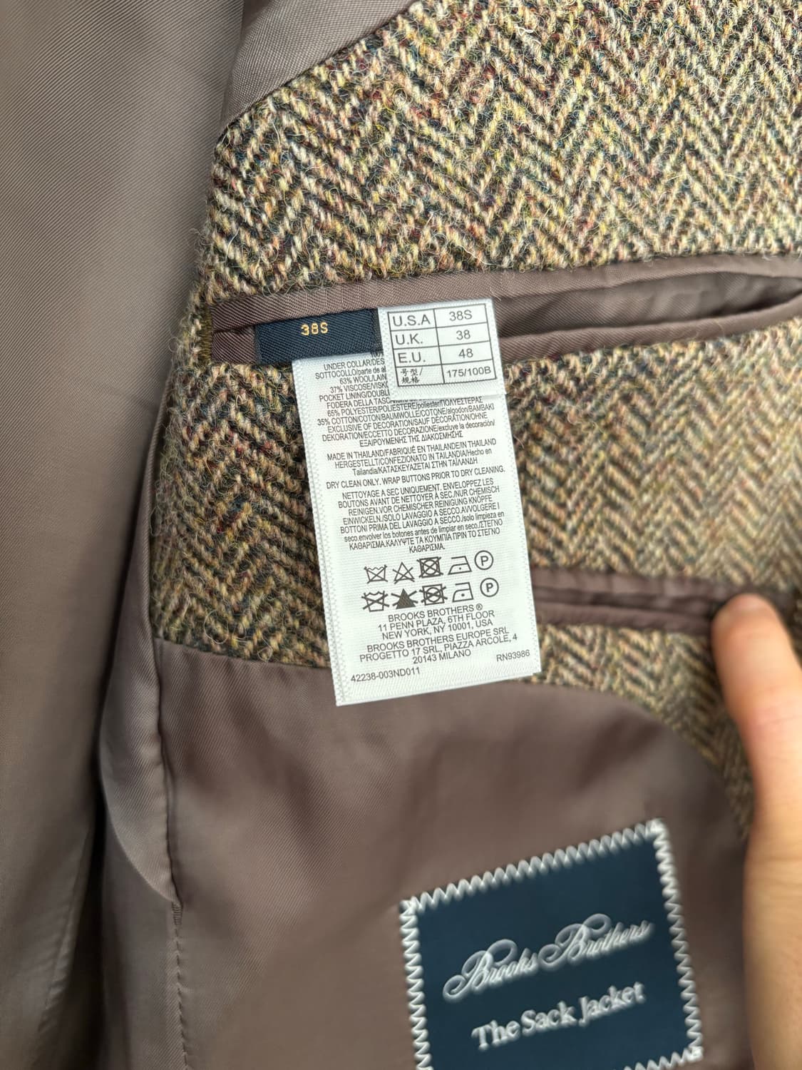 (새상품)브룩스브라더스 헤링본 트위드자켓(색자켓) 팝니다. 상품이미지6