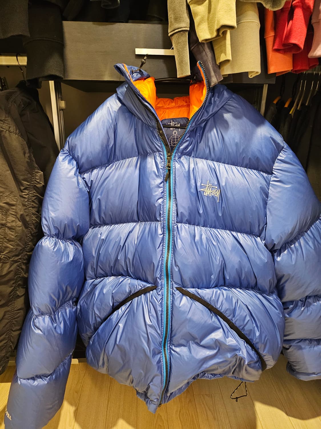 스투시 다운 파카 마이크로 립스탑 로얄 블루 xxl 상품이미지1