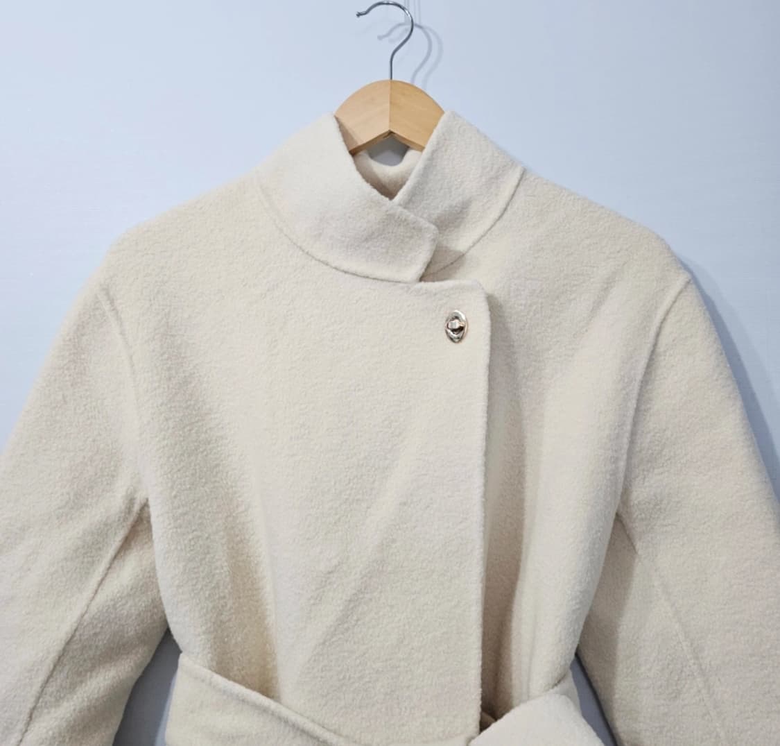 한섬 마쥬 부클 하이넥 벨티드 하프 코트 재킷 55 상품이미지4