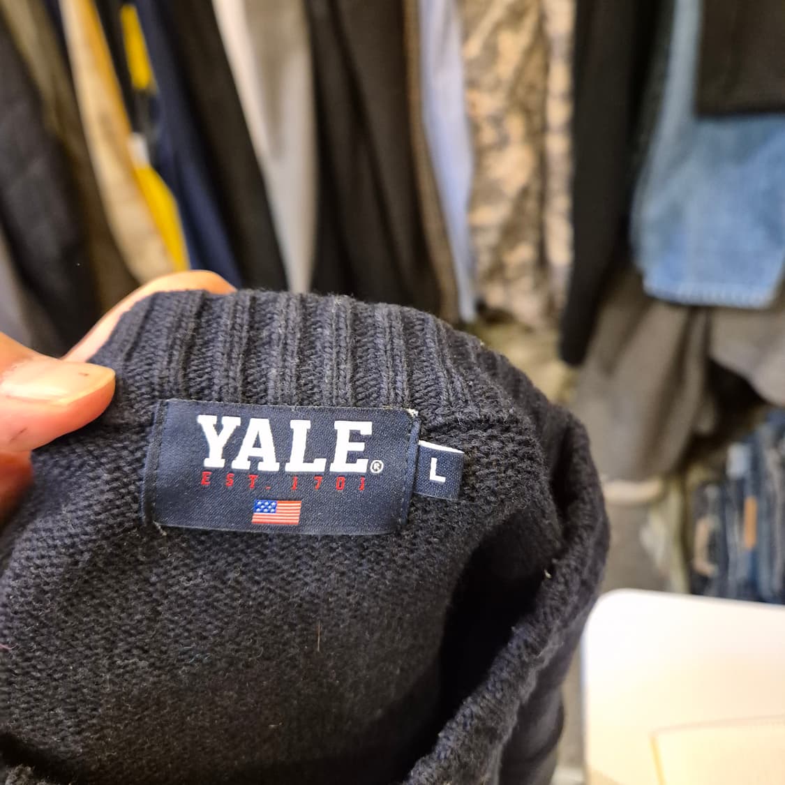 L. YALE 네이비 울니트  상품이미지3
