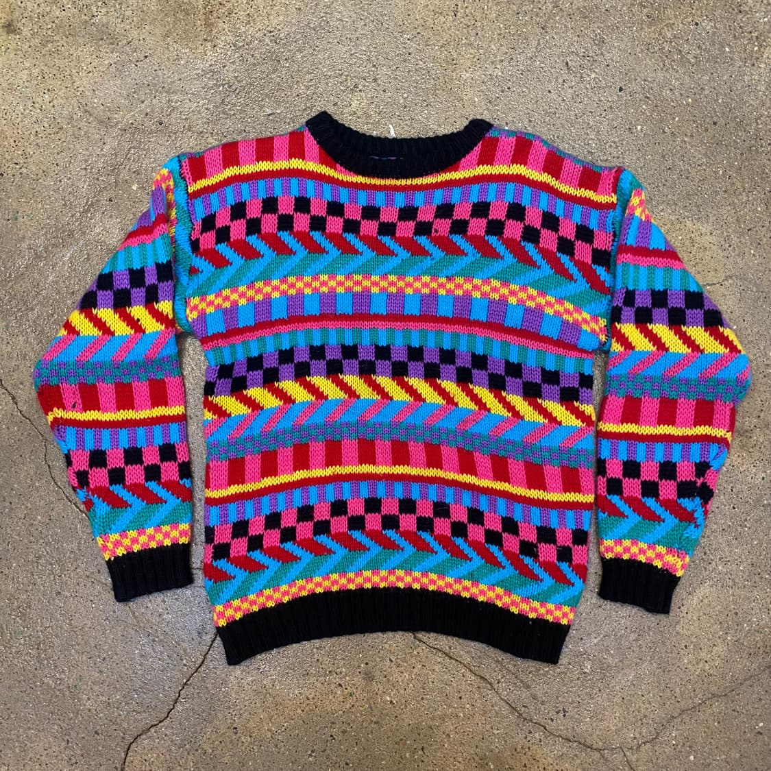 90s USA 빈티지 패턴 니트 상품이미지1