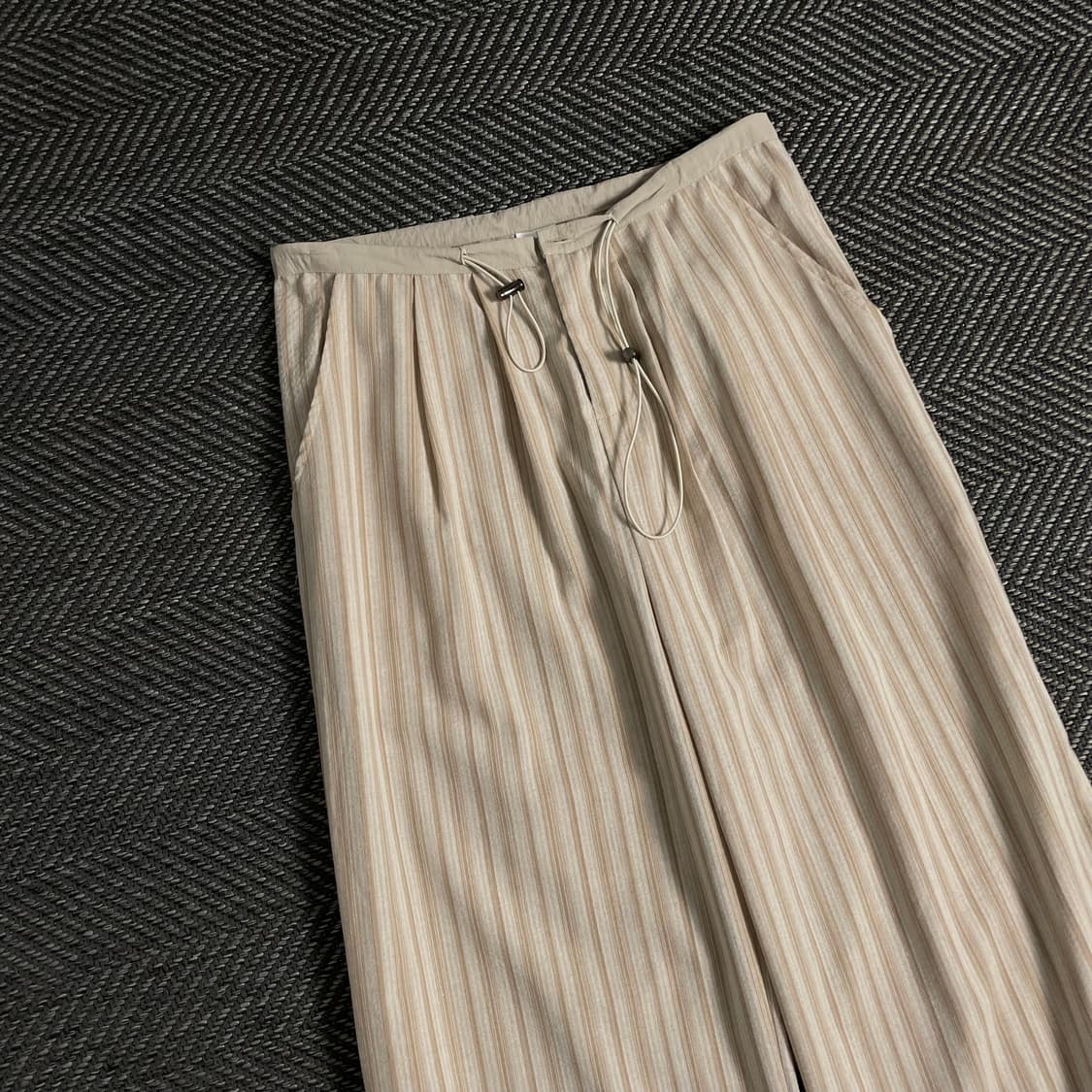 빈티지 우븐 스트라이프 와이드 트랙팬츠o 3472 상품이미지3