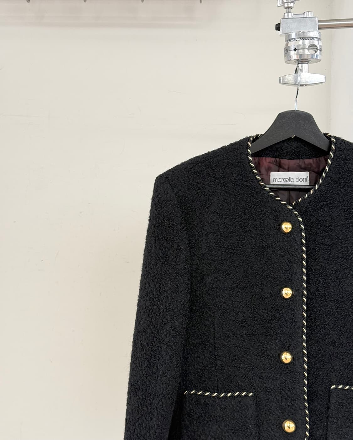 마르첼로 치오니 블랙 울 부클 자켓 상품이미지3