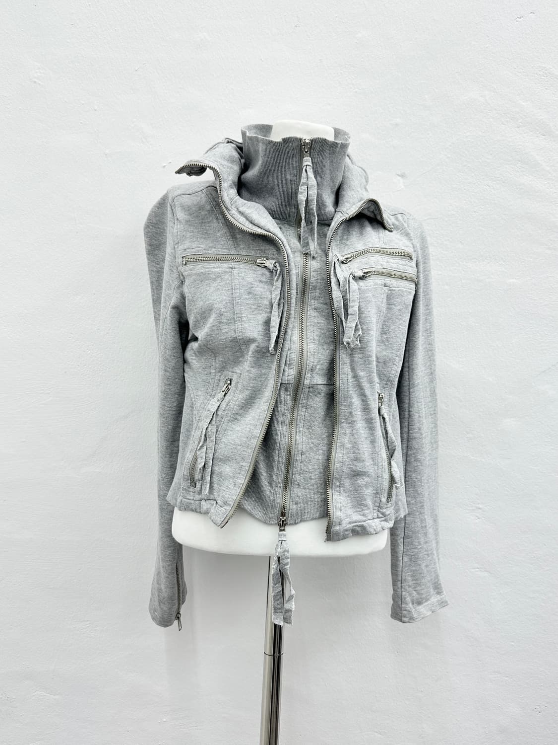 JPN high neck zipper layered jacket 2way 상품이미지1
