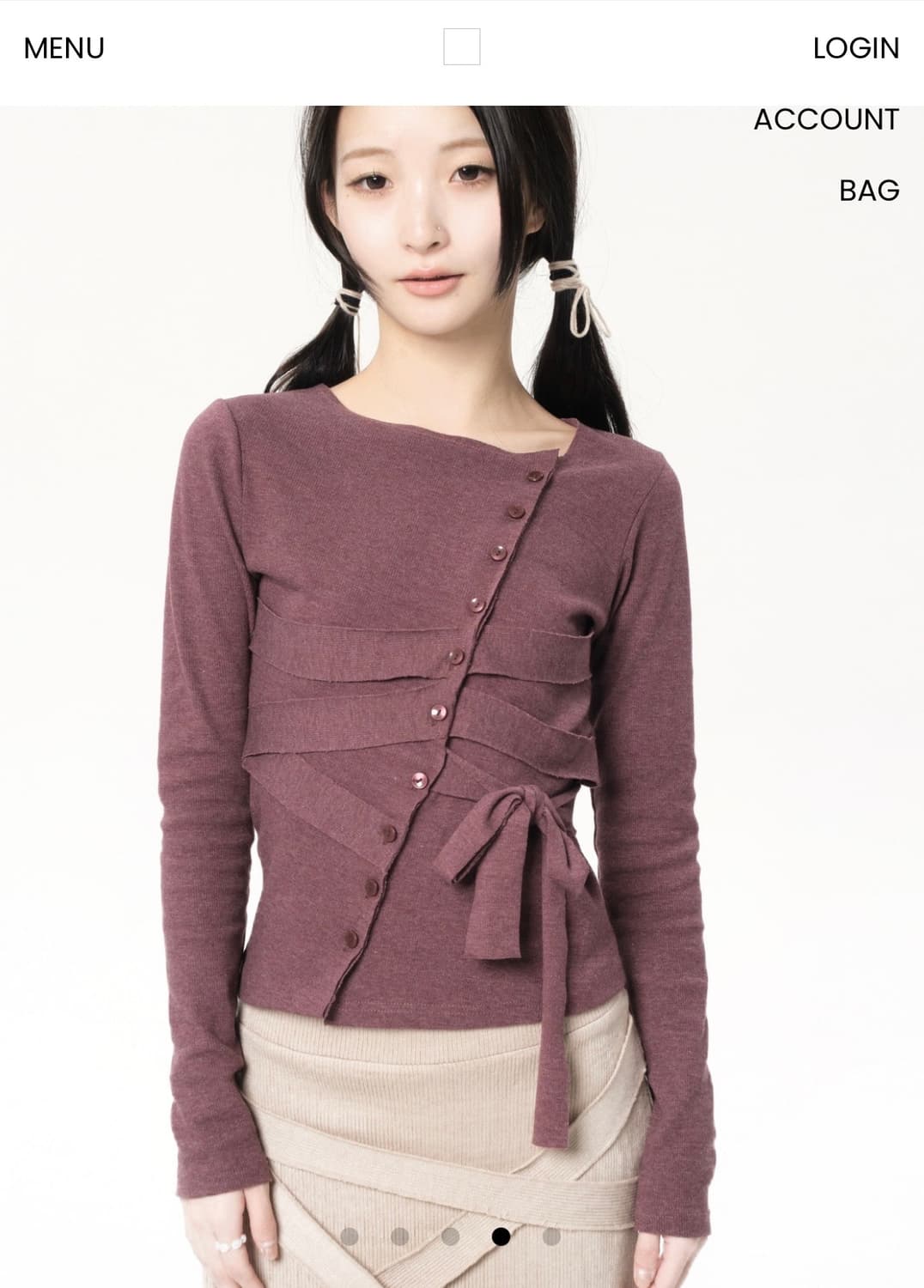 oshigh 오스하이 밴디지 가디건 블랙체리 상품이미지2