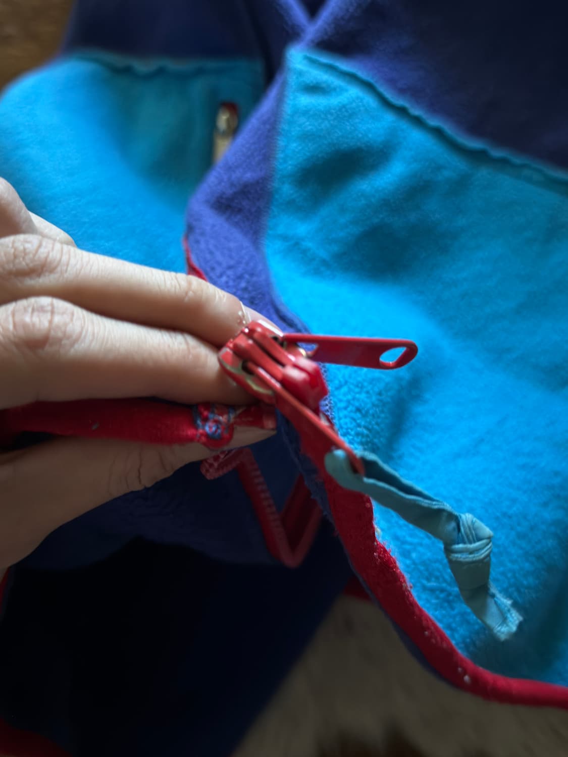 80s USA 시에라디자인 컬러블록 리버시블 플리스 베스트 상품이미지8