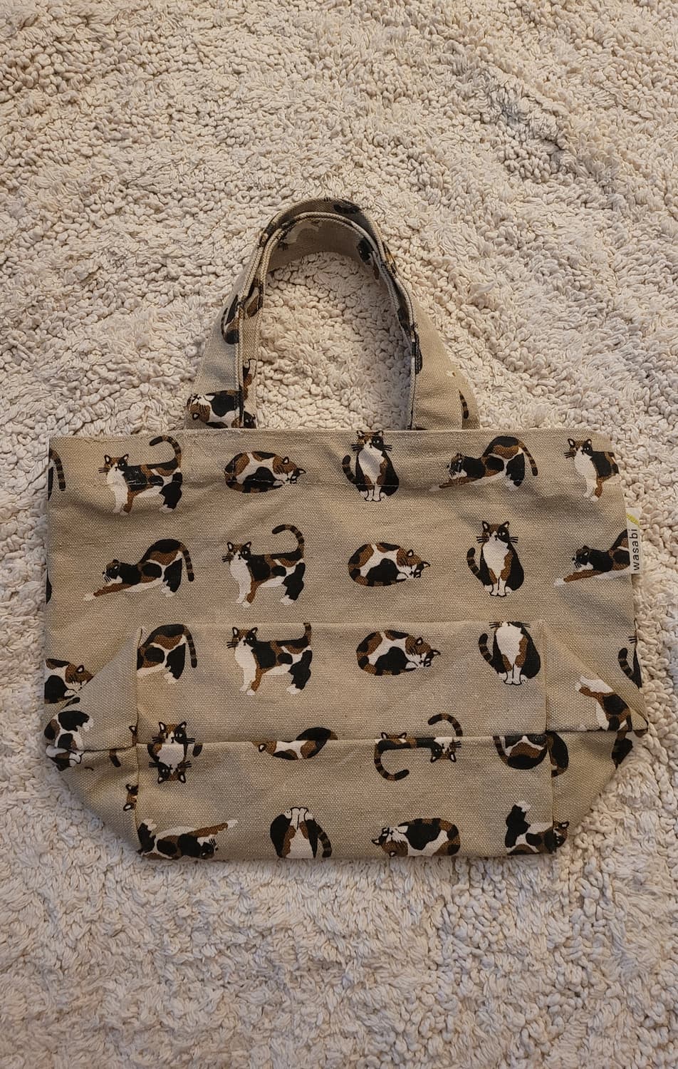 일본 고양이 패브릭 손가방 상품이미지1