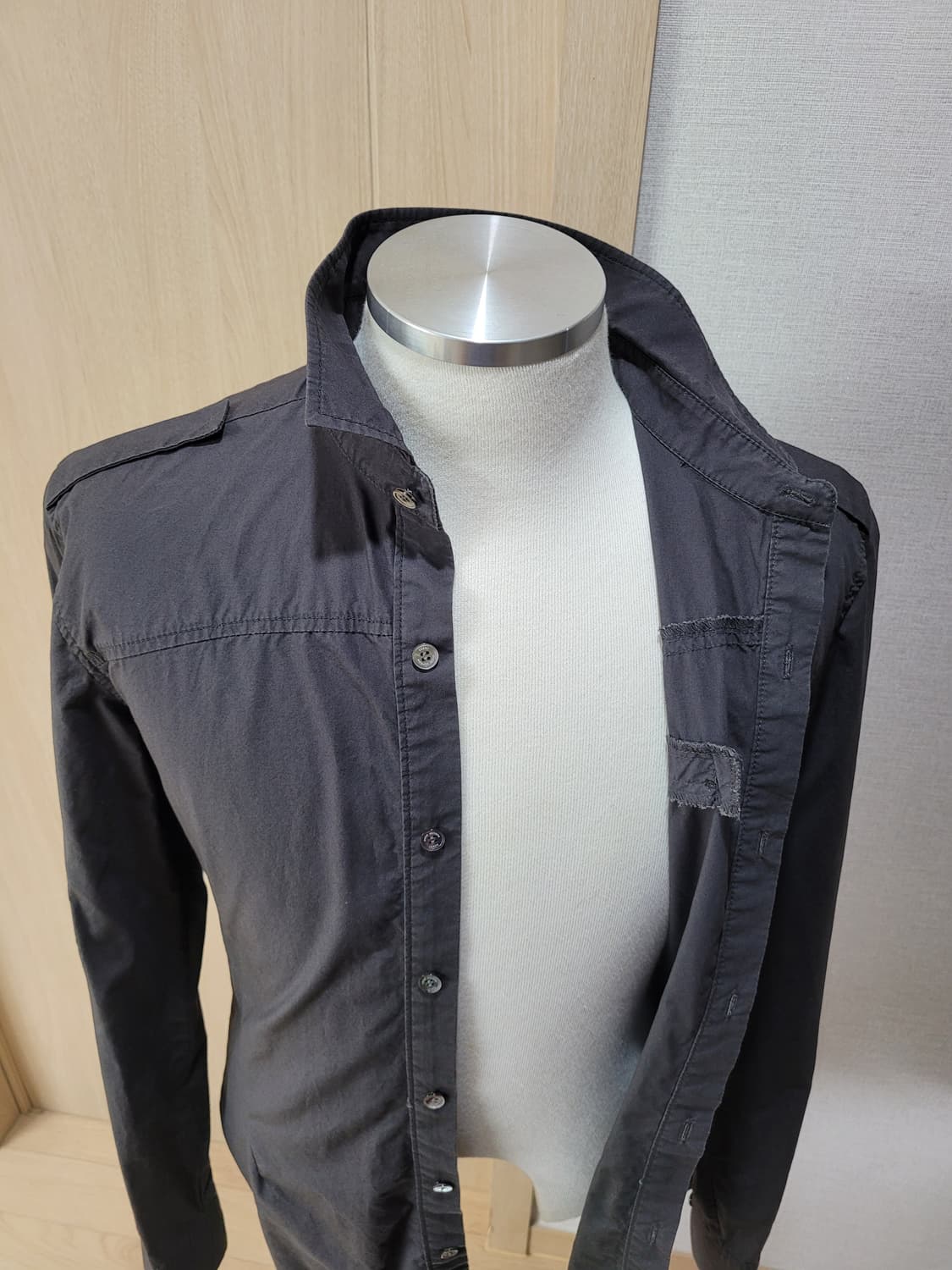 코데즈컴바인 남자 견장셔츠 100 다크그레이 상품이미지6