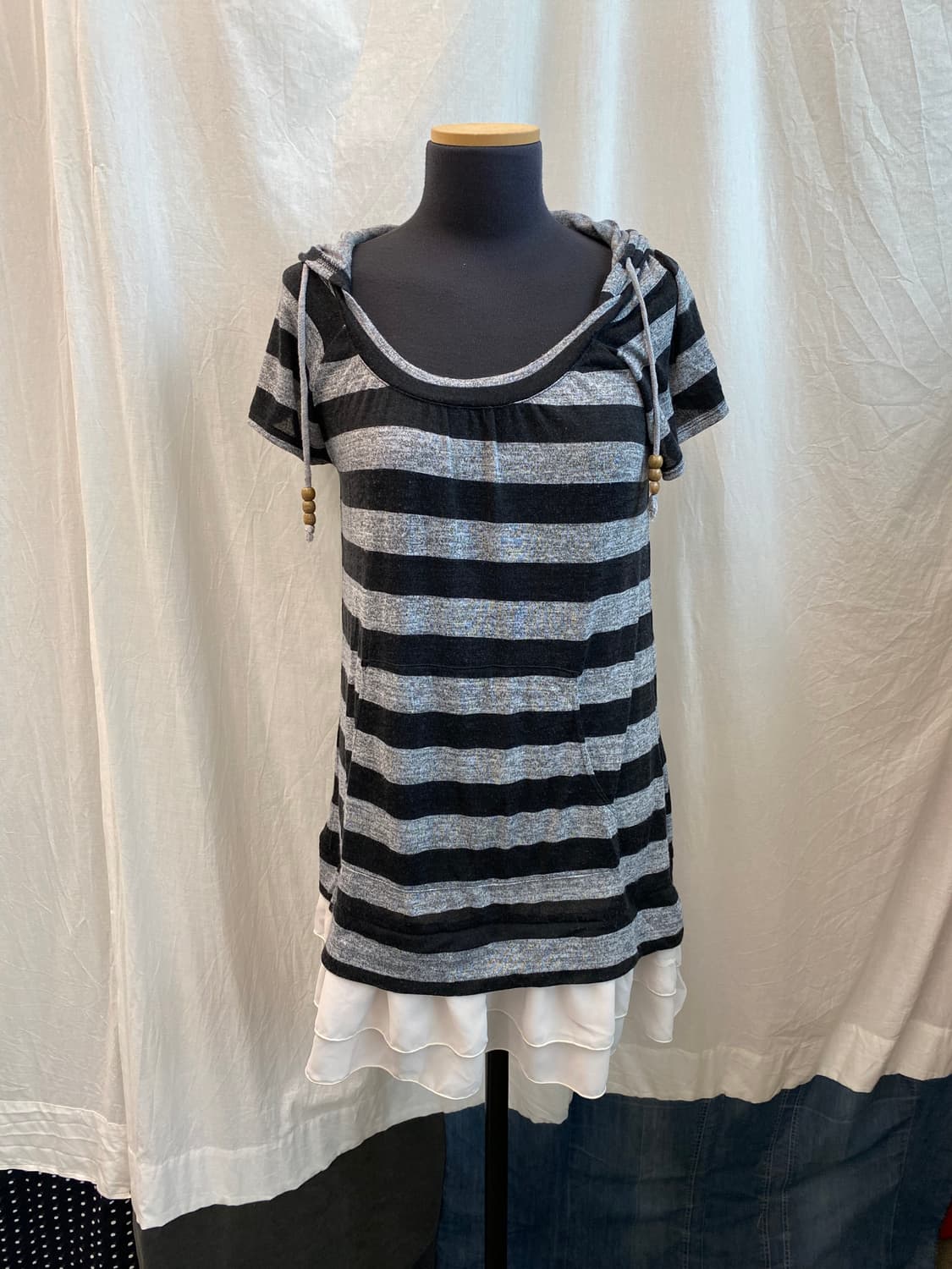 ESTACOT 스트라이프 반팔롱탑(M) 상품이미지7