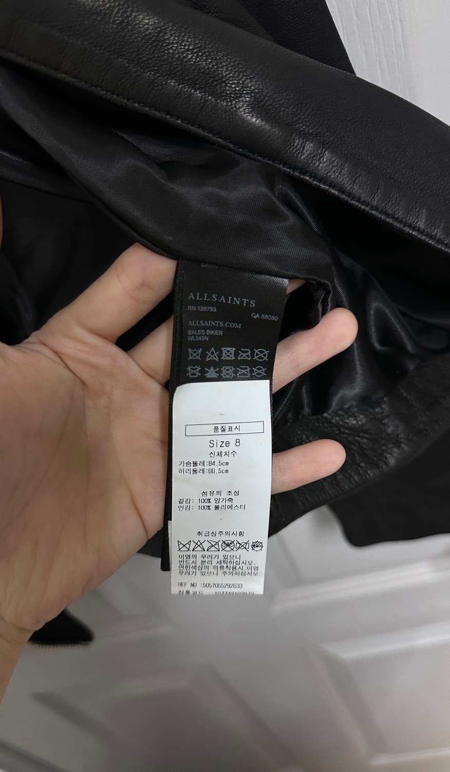AllSaints Bales Biker LeatherJacket 새상품 상품이미지8