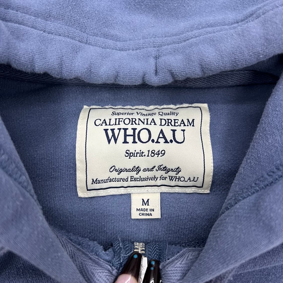 후아유 뮤트블루 후드집업 상품이미지2