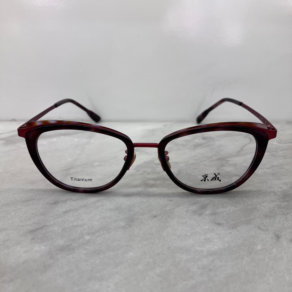 C28 경성 京城 오늘 레드 레오파드 솔텍스 캣아이 메탈 안경 상품이미지6