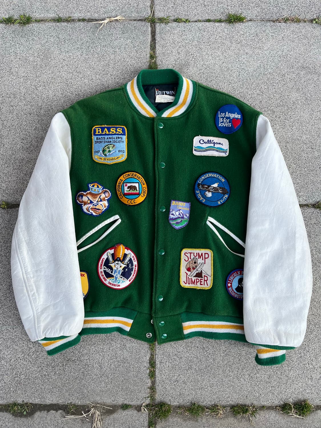 80s USA Butwin 빈티지 패치워크 바시티 자켓 상품이미지3