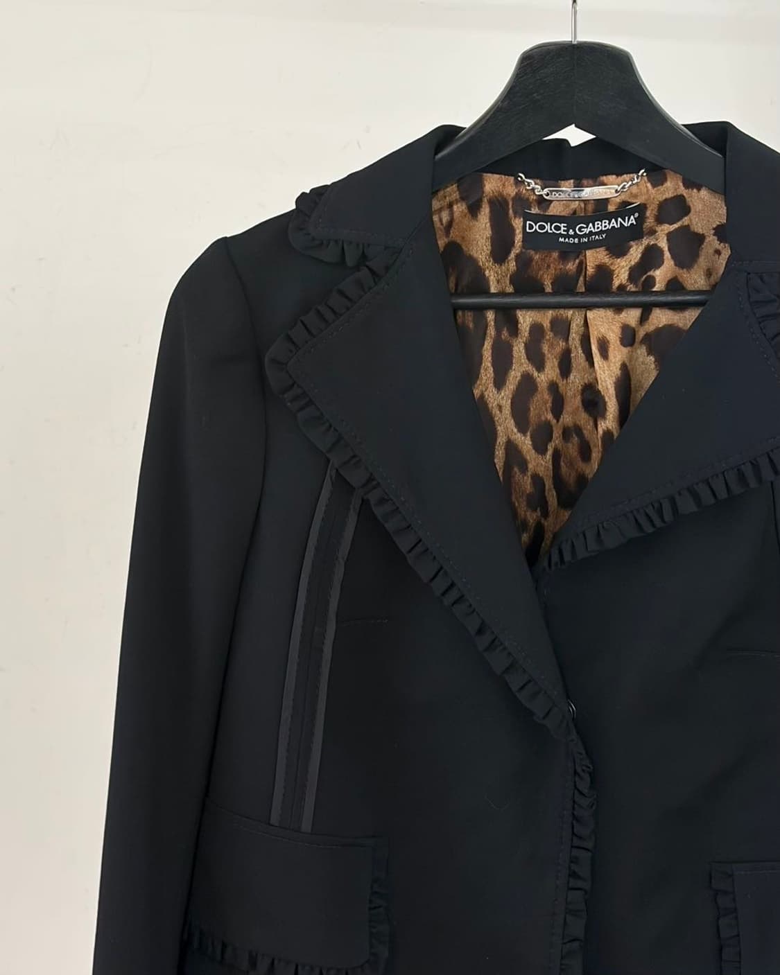 돌체앤가바나 블랙 프릴 그런지 울 블레이저 자켓  상품이미지2