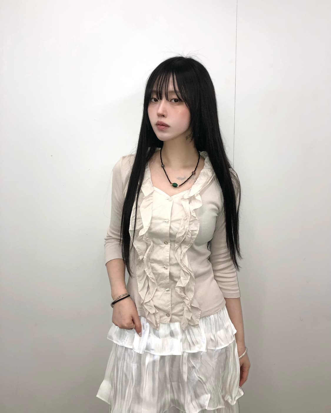 핑크 프릴 가디건 상품이미지1