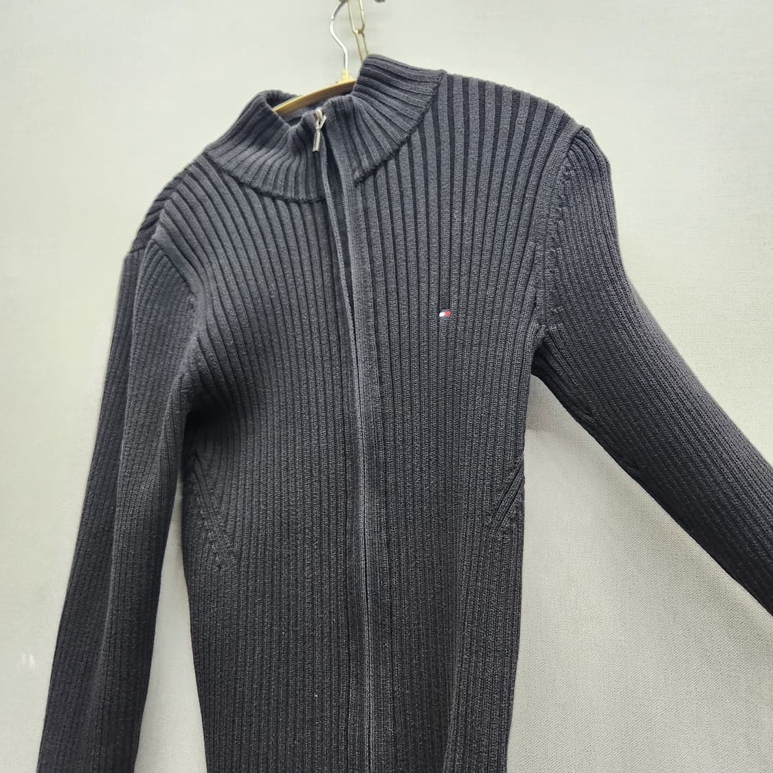 타미힐피거 로고 골지 투웨이 니트집업 M(S) 상품이미지2