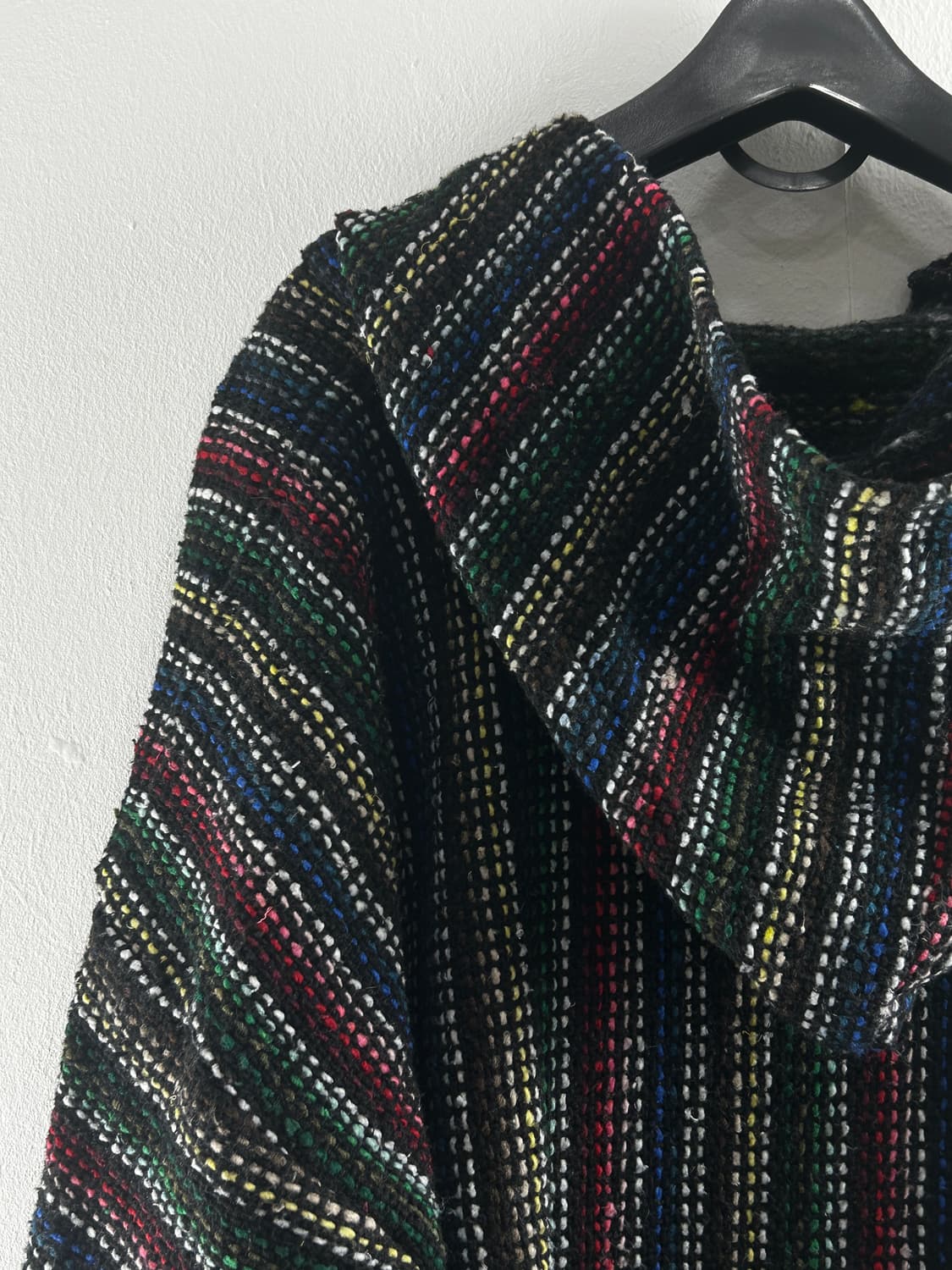 Franks Textiles 멕시코 빈티지 바하 니트 후드티 XXL 판쵸 상품이미지4