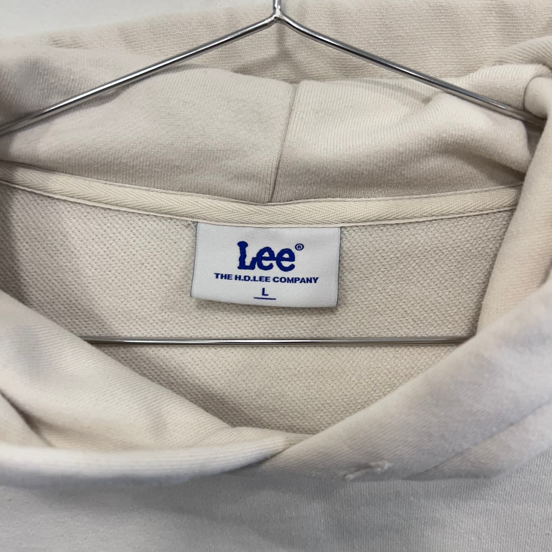 Lee 빅 나염로고 크림 오버핏 후드티 상품이미지3