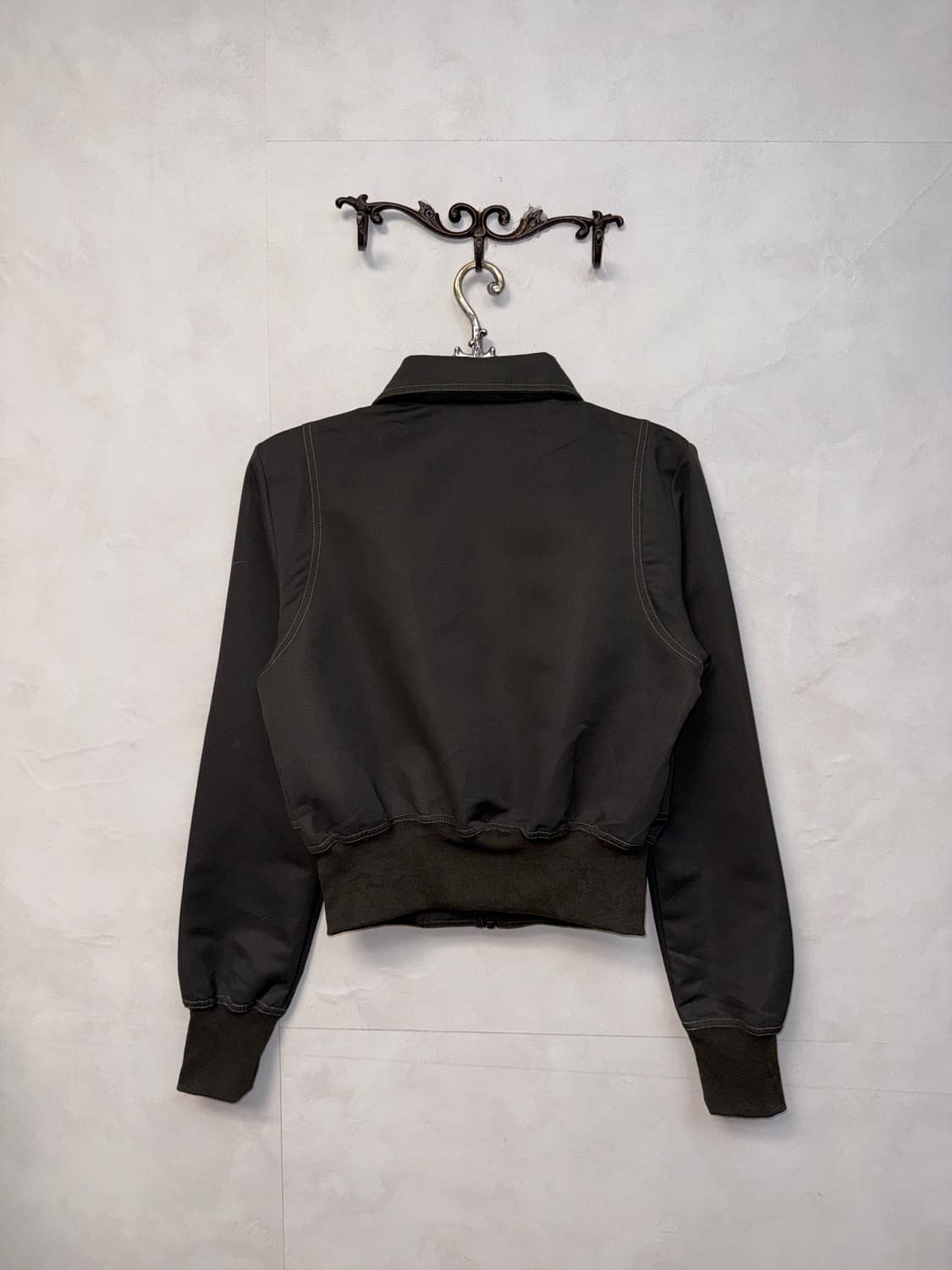 Charcoal y2k crop bomber zipup  상품이미지3