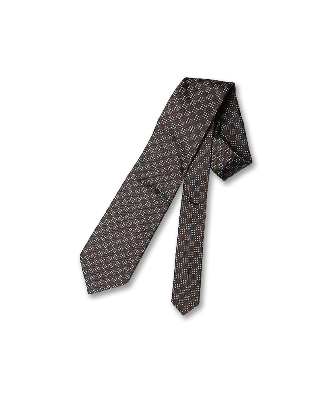 드레익스 [Drake's] 브라운 블루 도트 패턴 잉글랜드 핸드 타이 상품이미지1