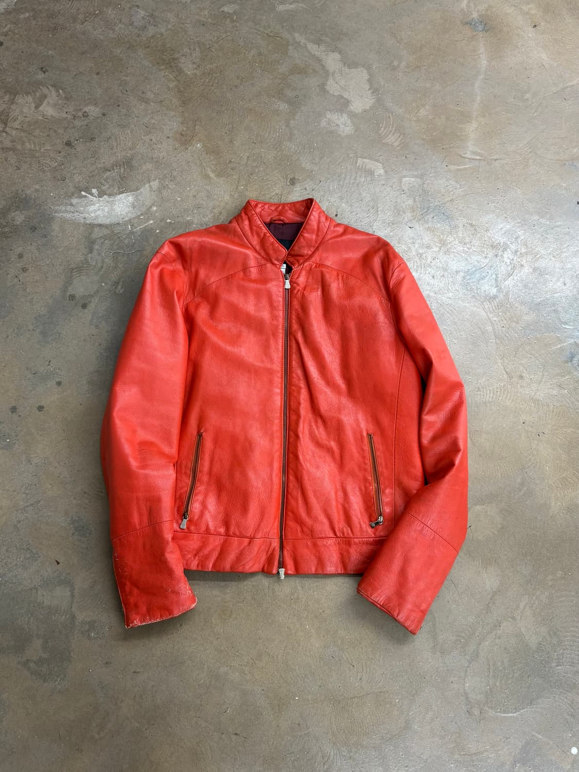 90s Versace Jeans Couture 싱글라이더 레더자켓 상품이미지1