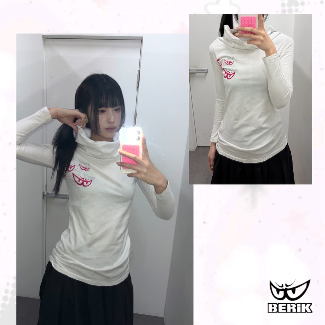 베릭 하이넥 후드 롱슬리브 상품이미지1