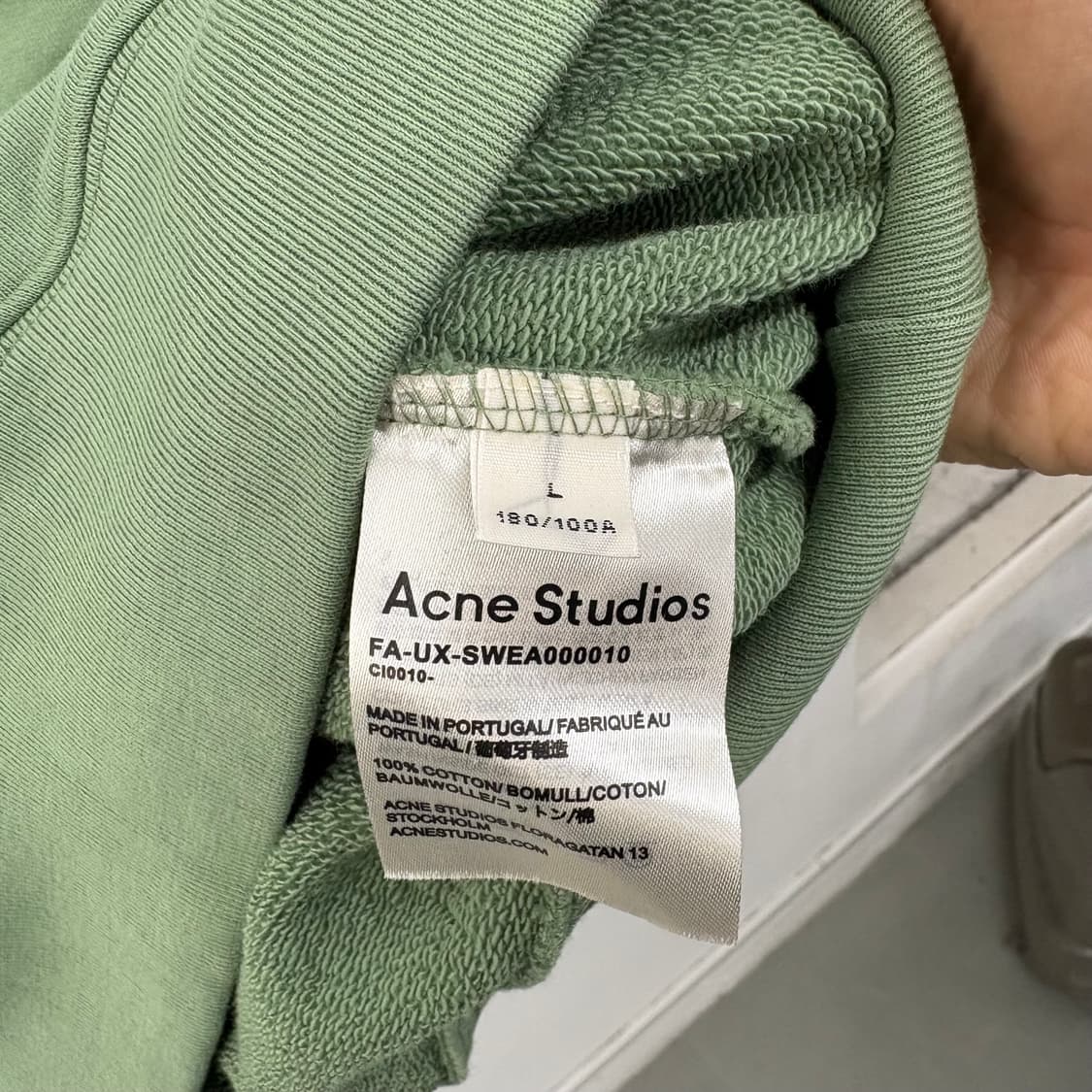 아크네 스튜디오 페이스 로고 맨투맨 그린 XL 상품이미지6