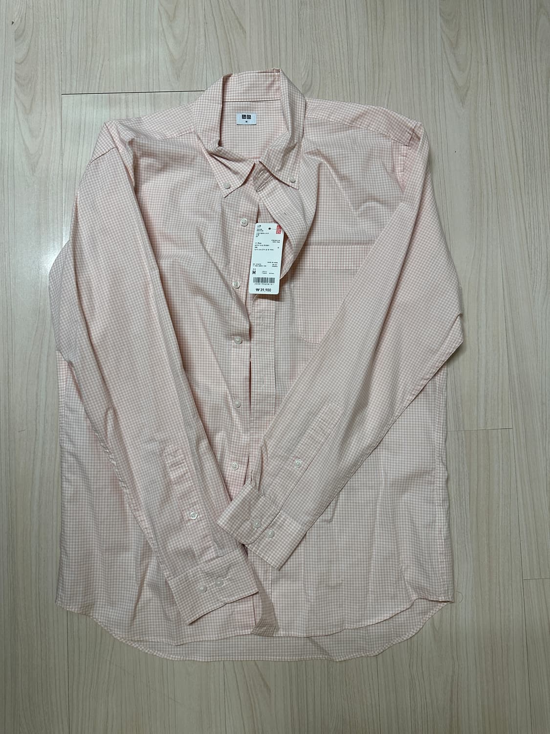 [M] 유니클로 브로드클로스셔츠 체크 긴팔 상품이미지2