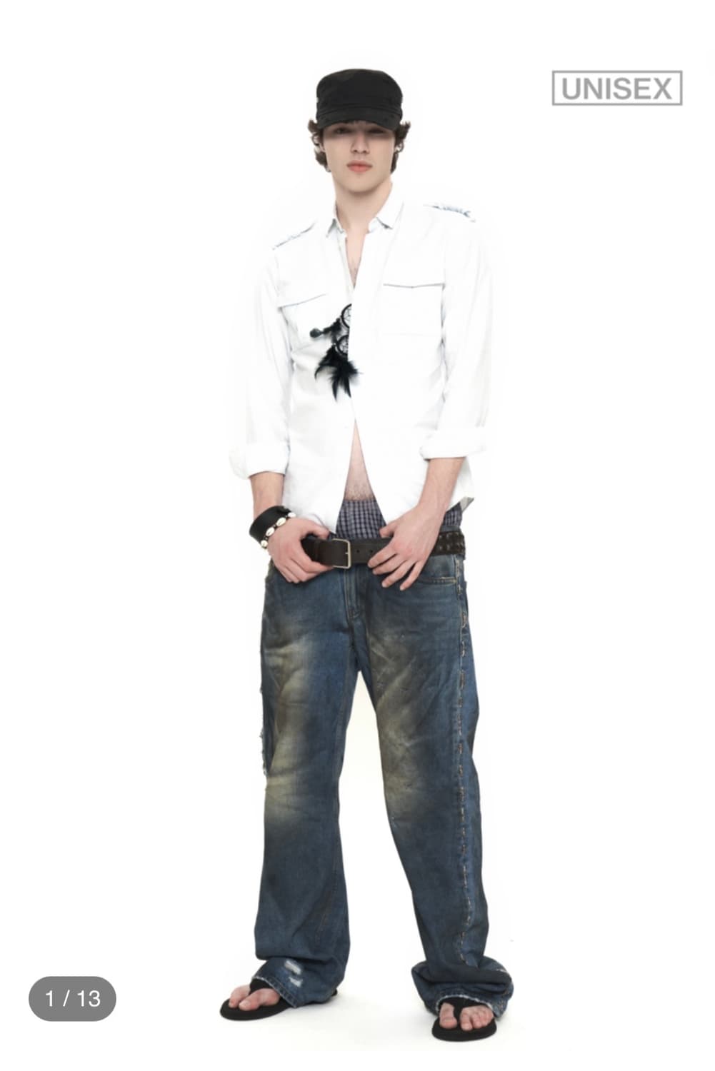 604service BEADED DISTRESSED JEANS m 상품이미지2