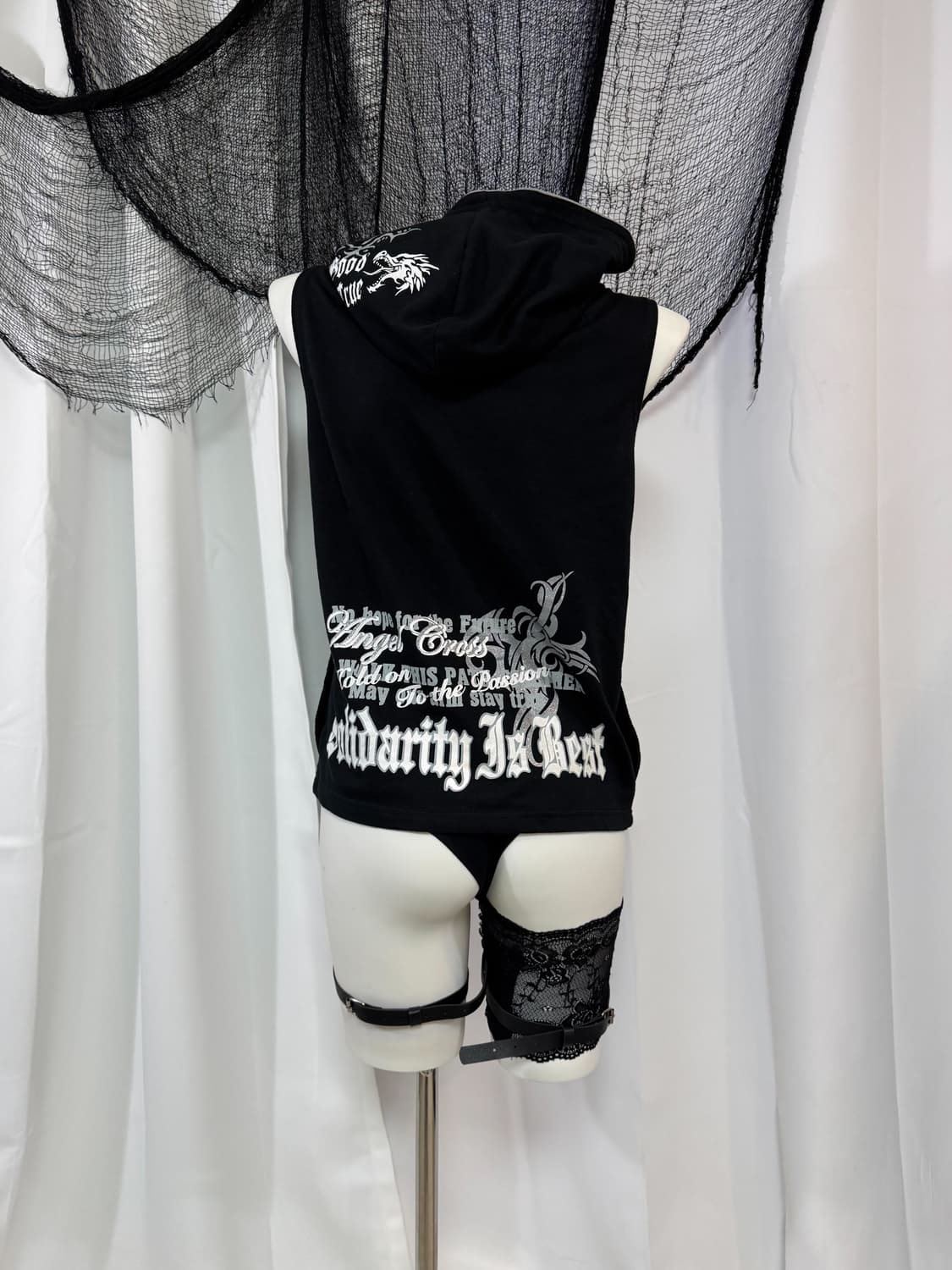 punk hood zip up vest 상품이미지4