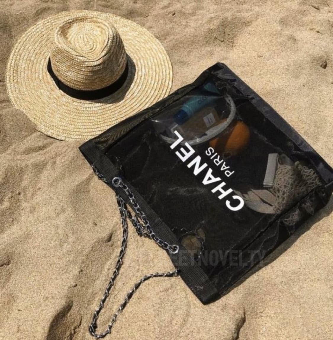 샤넬 뷰티 메쉬 비치백  골드체인 에코백 상품이미지10