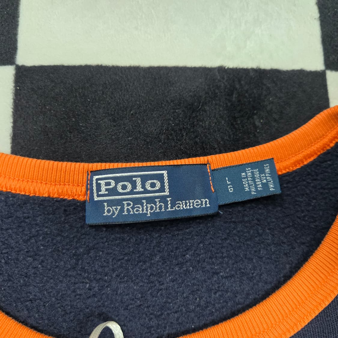 L 폴로랄프로렌 울프 패치 스웻셔츠 맨투맨 네이비 오렌지 상품이미지3