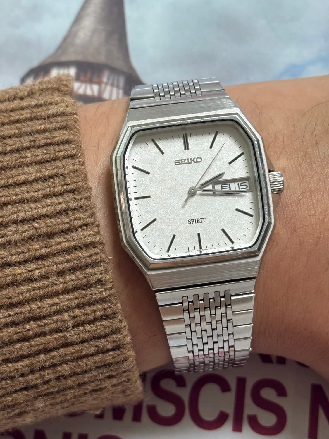 Seiko 세이코 쿼츠 SPRIT 스퀘어 스노우 플레이크 Day-Date 상품이미지9