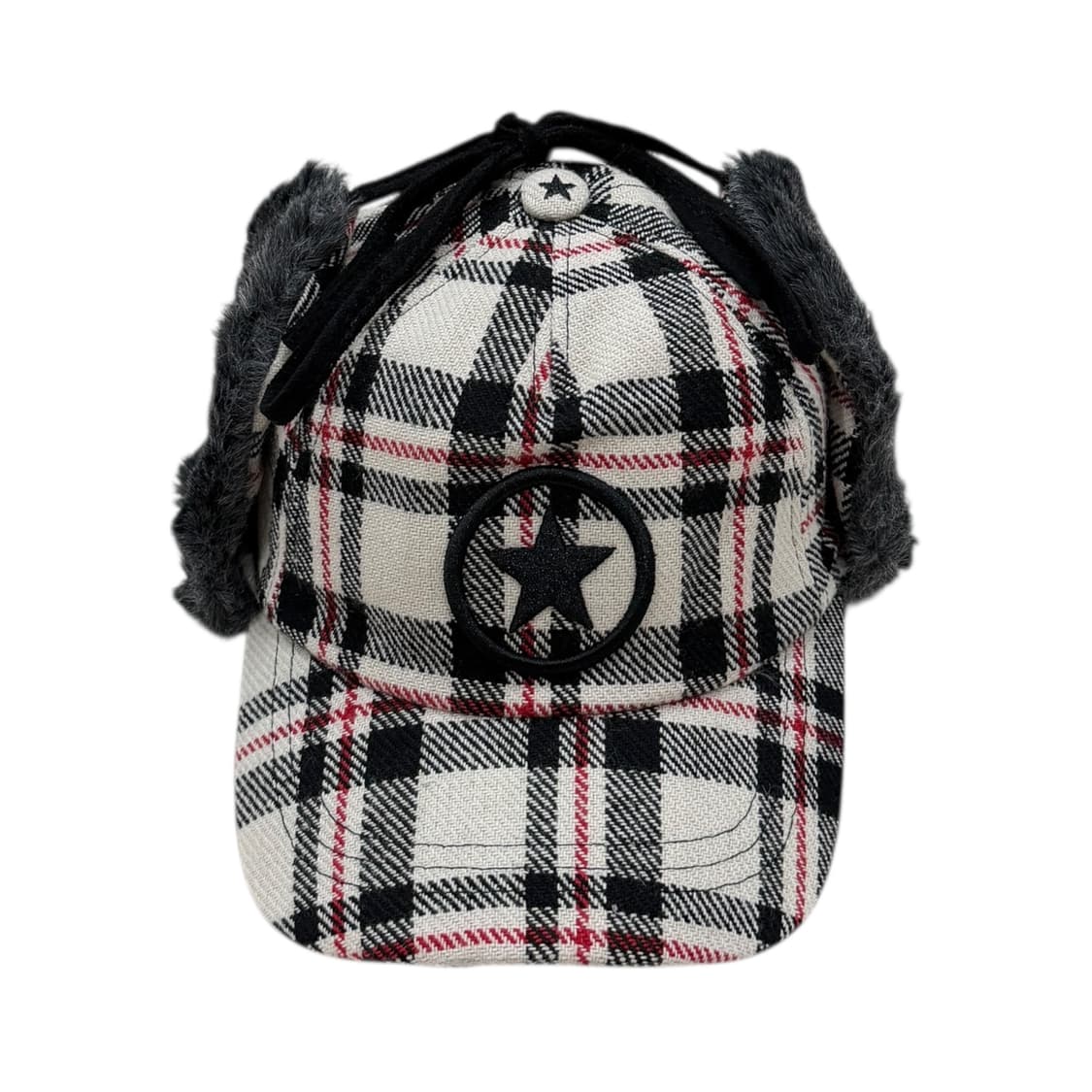컨버스 빈티지 Y2K 별 스타 체크 군밤 트루퍼햇 모자 상품이미지1