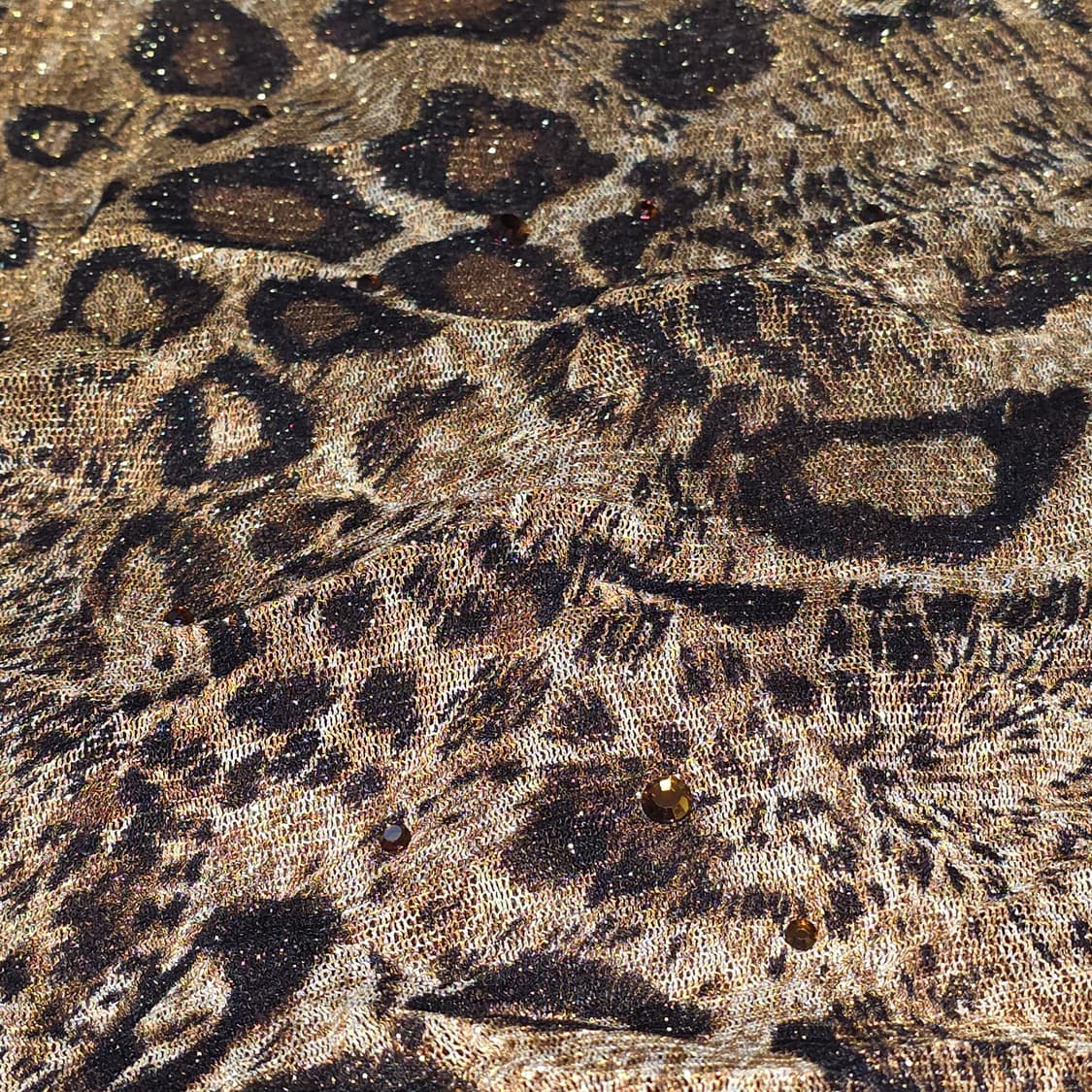 레오파드 호피 글리터 오네갸루st 롱슬리브 블라우스 상품이미지2