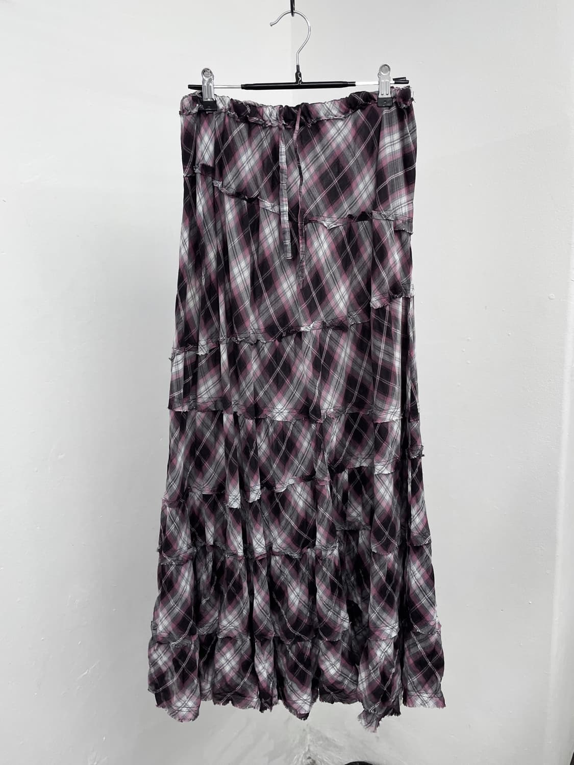 체크 그런지 캉캉 롱 스커트 상품이미지4