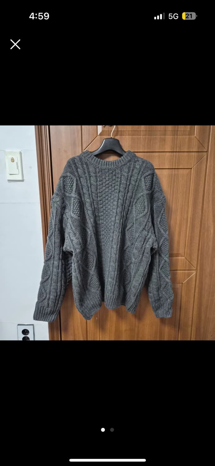 남여공용 꽈배기 니트 새상품 상품이미지1